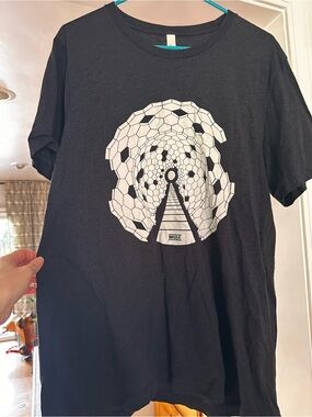 Bella Canvas Black Long Sleeve Tee with White Geometric Tunnel Graphic